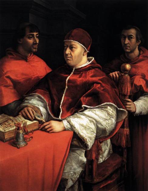 Raphael_-_Pope_Leo_X_with_two_cardinals