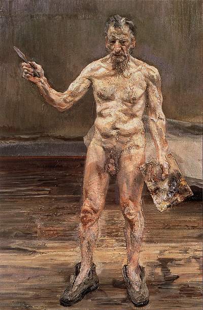"Self nude", L. Freud